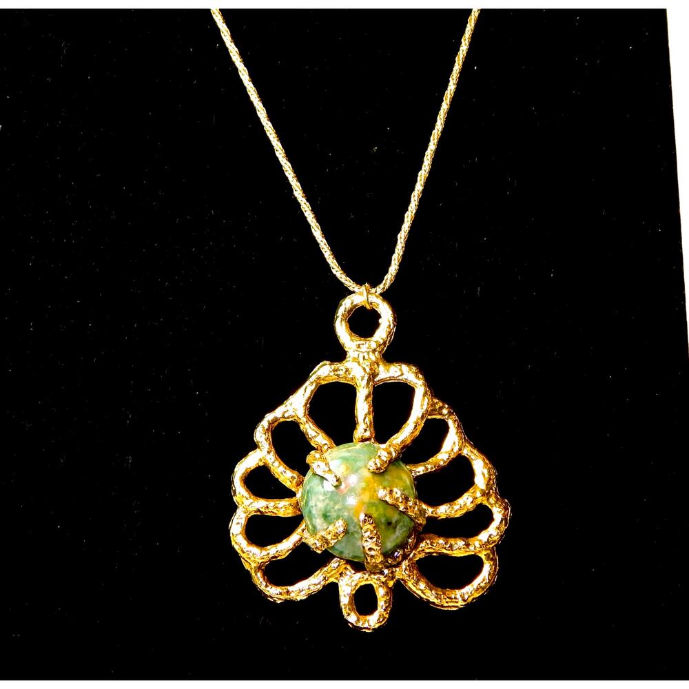36" 1970's Vintage Big Bold Agate Statement Necklace